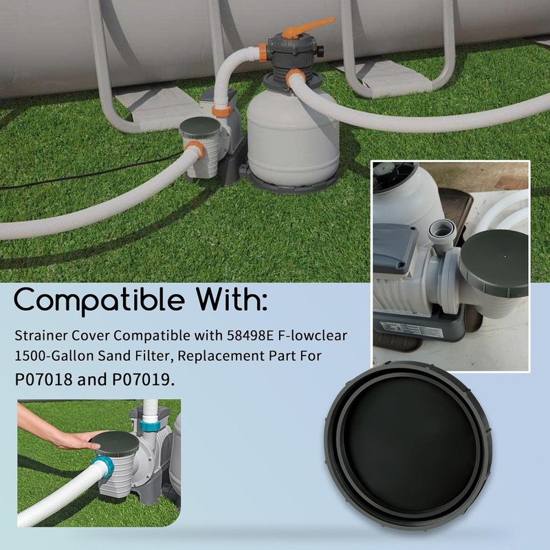 Grey Strainer Cover For 58498E Flowclear 1500-Gallon Sand Filter P07018 P07019 gallery