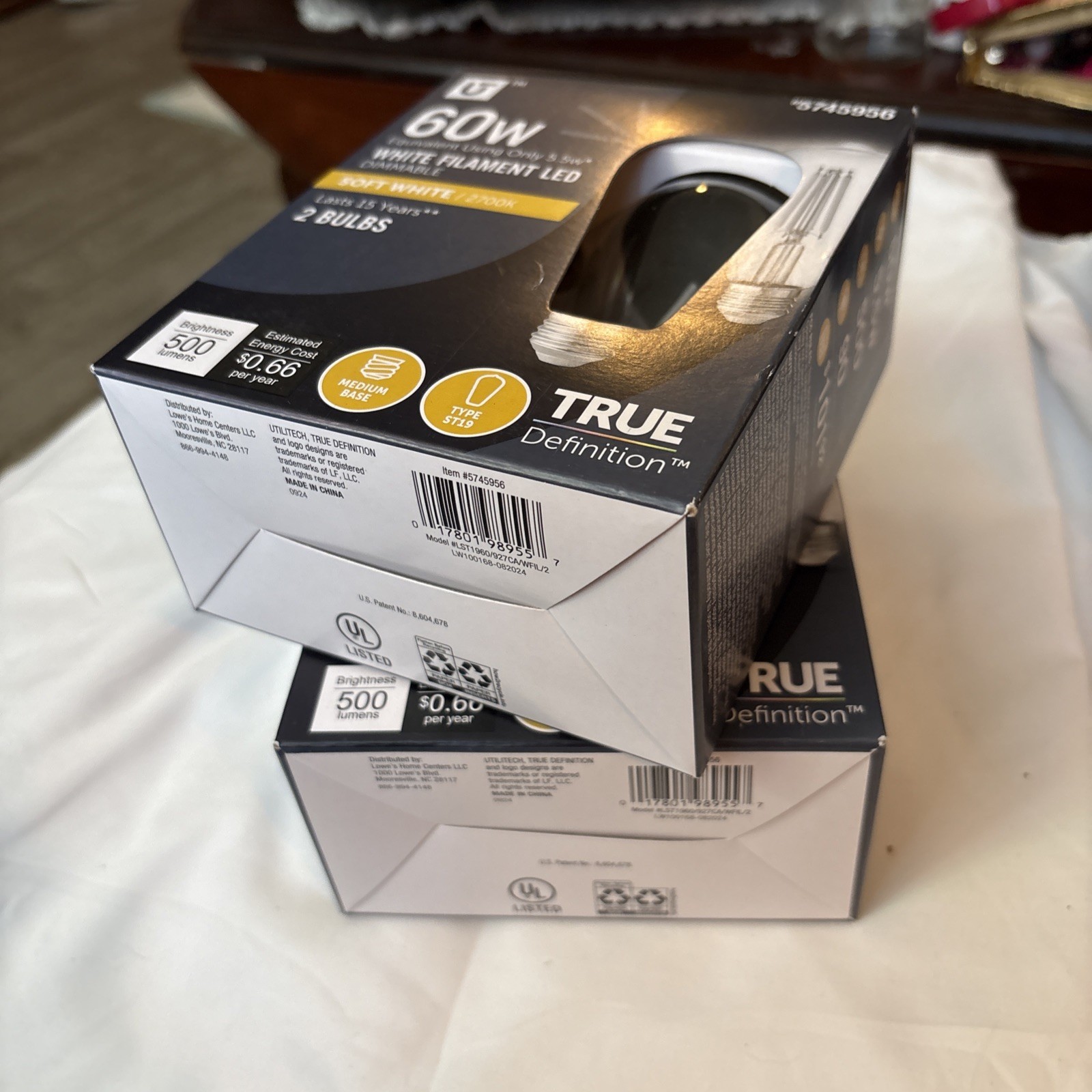 Utilitech True Definition 60w Repl 5.5w White Filament LED Bulbs ST19 Med Base gallery