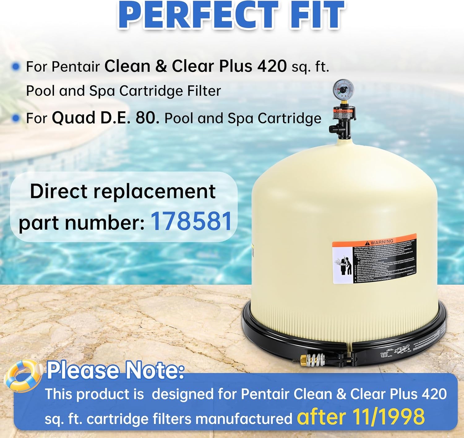178581 Pool Filter Lid Assembly Compatible with Pentair Clean & Clear Plus 420 gallery