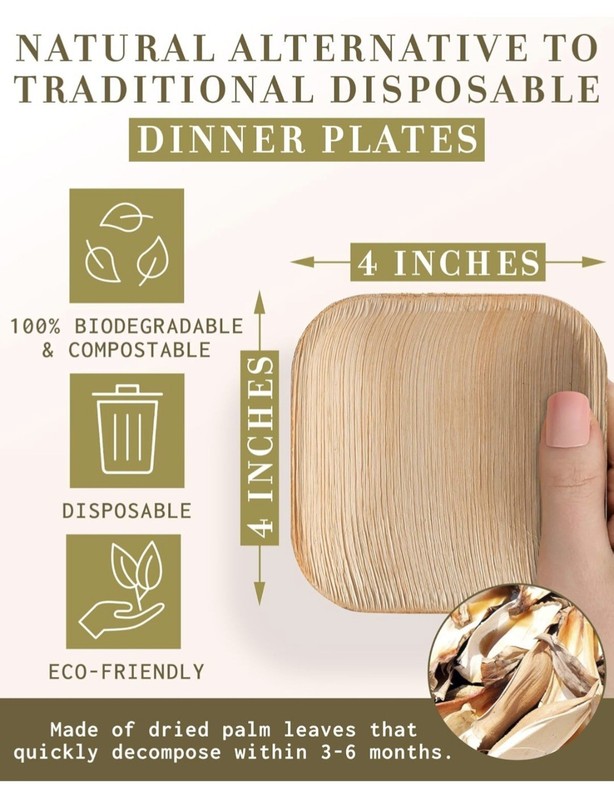 Palm Leaf Square Plate 20 ct gallery