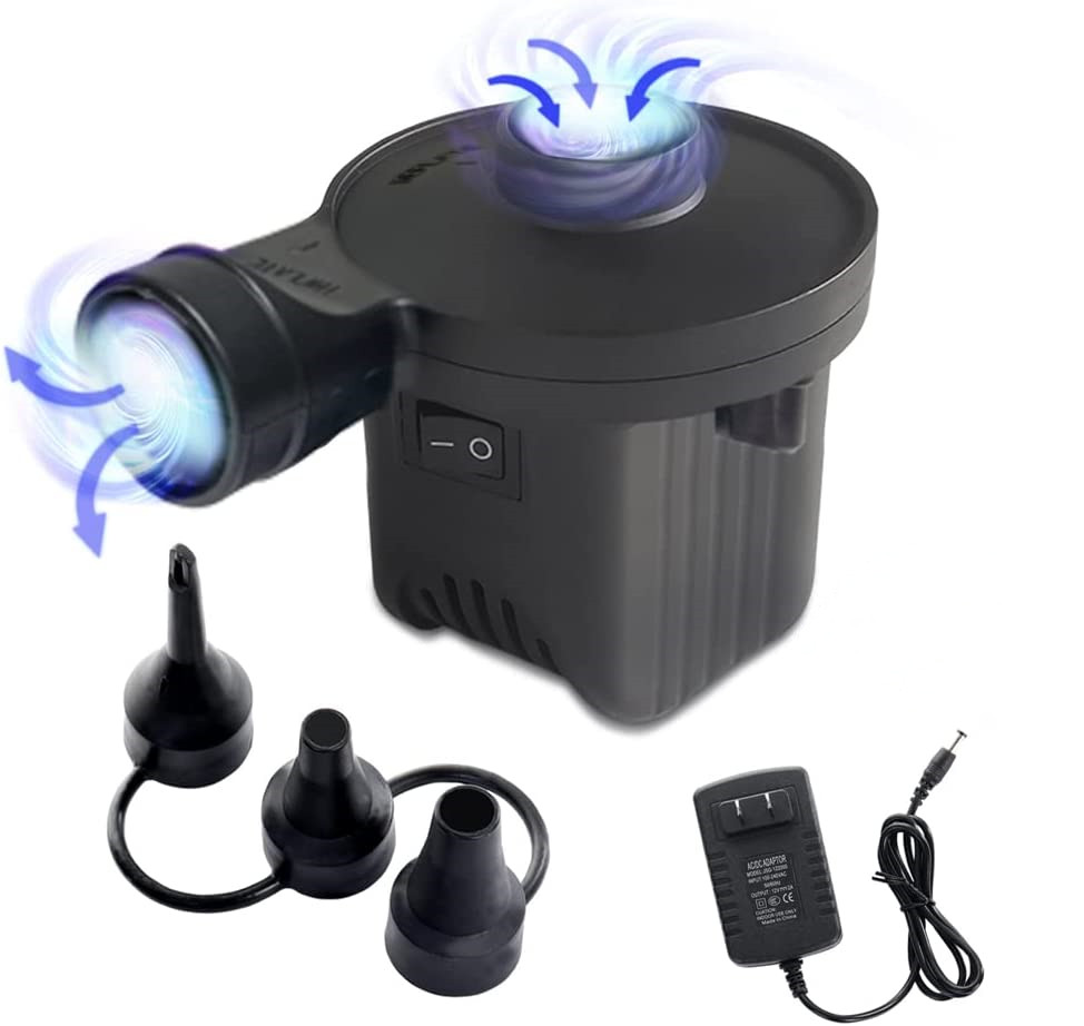 Electric Air Pump Portable Quick-Fill Air Pump with 3 Nozzles, Inflator/Deflator gallery