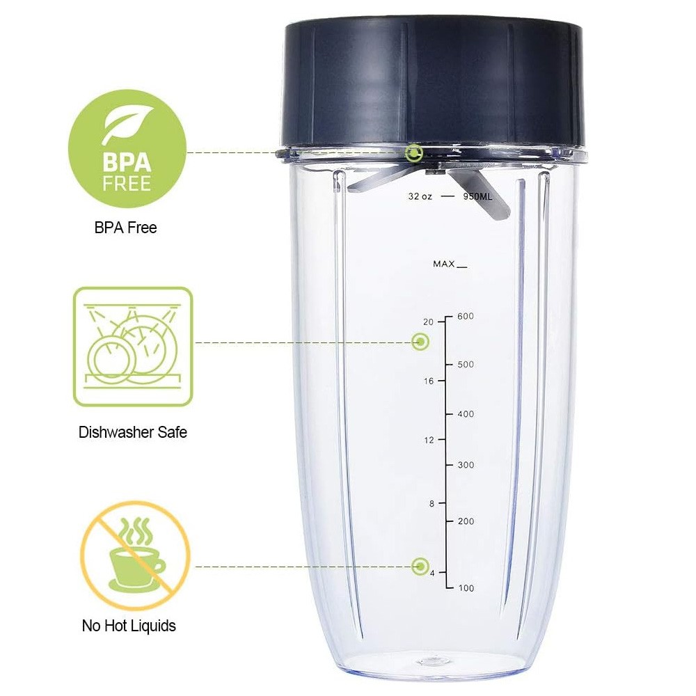 32 oz Cup and Extractor Blade for NutriBullet 600W 900W NB-101B NB-101S NB-201 gallery