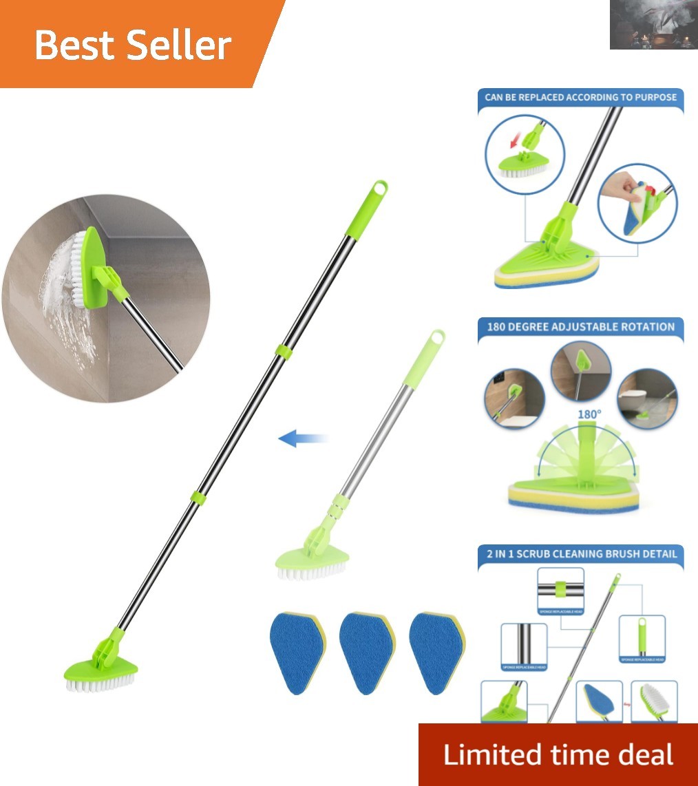 Luxury 2-in-1 Cleaning Brush Set with Extendable 37” Handle for Shower & Bathtub gallery