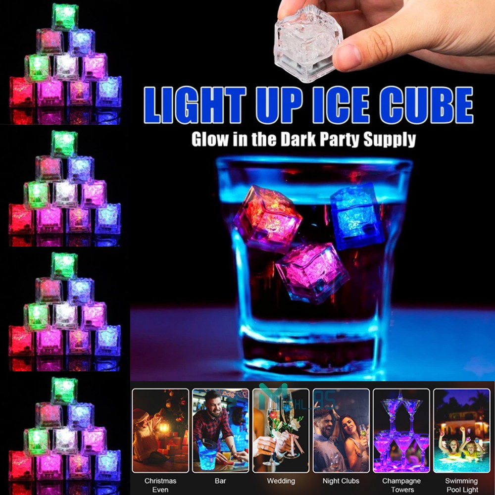 120Pcs LED Light Ice Cubes Waterproof Luminous For Party Wedding Home Decoration gallery