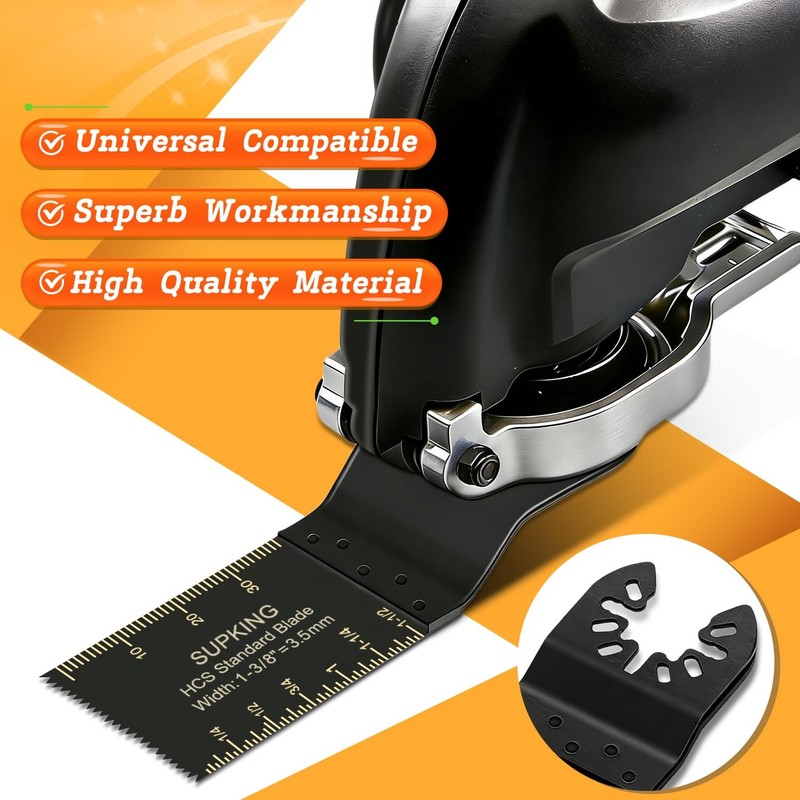 24Pc Oscillating Tool Blades, Professional Titanium Universal Multitool Blades f gallery