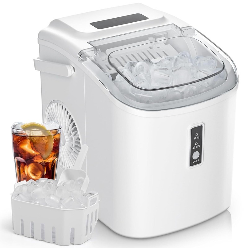 Countertop Ice Maker w/ Handle, 26lbs/Day, 9 Cubes in 6 Min, Auto Clean, Scoop gallery