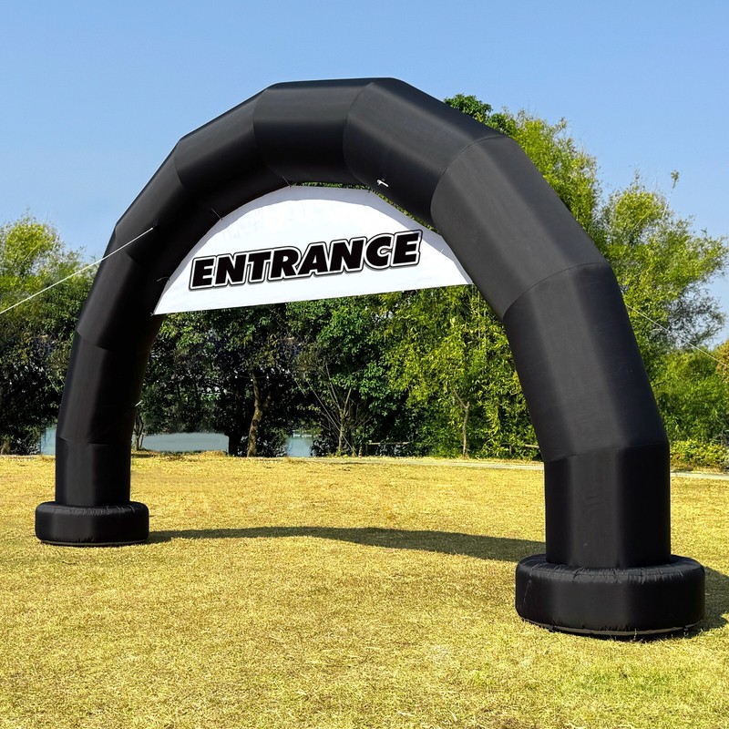 Large 21Ft Half-Circle Inflatable Arch with built-in blower - Black gallery
