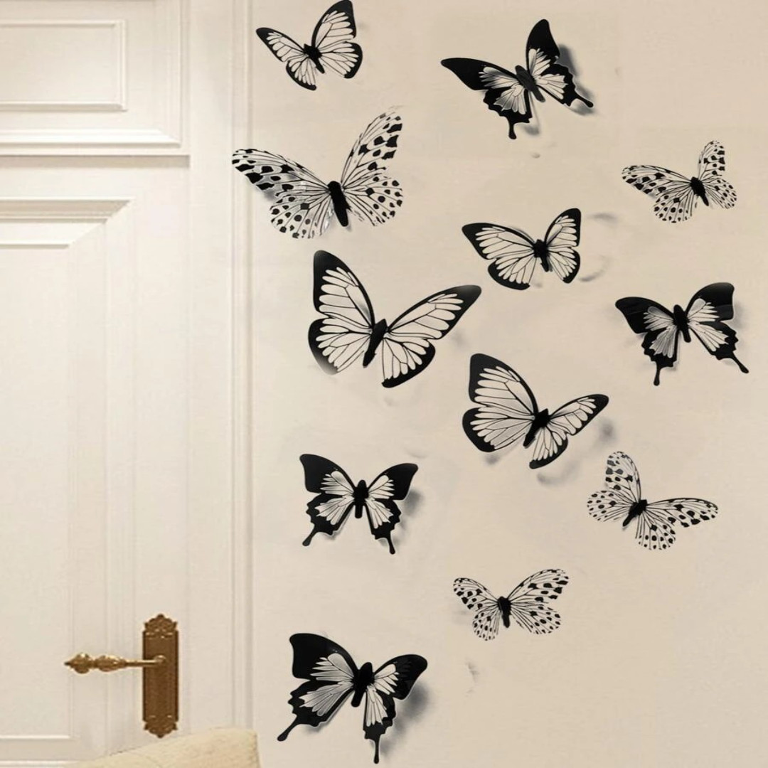 12pcs 3D Butterfly Sticker Wall Decoration for Living Room and Bedroom Stickers gallery