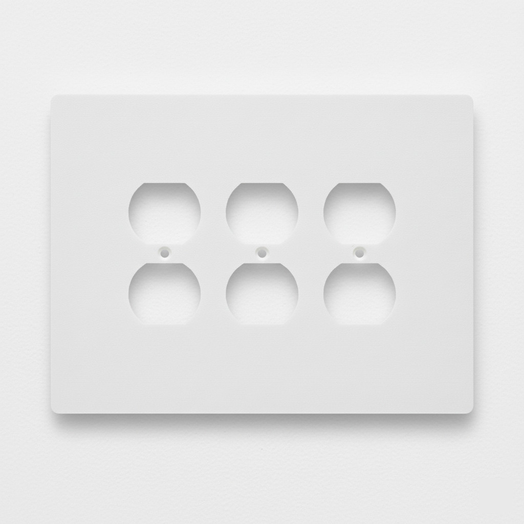 6"x8" Oversize Duplex Electrical Outlet Cover, Large Wall Plate, 3-Gang, White gallery