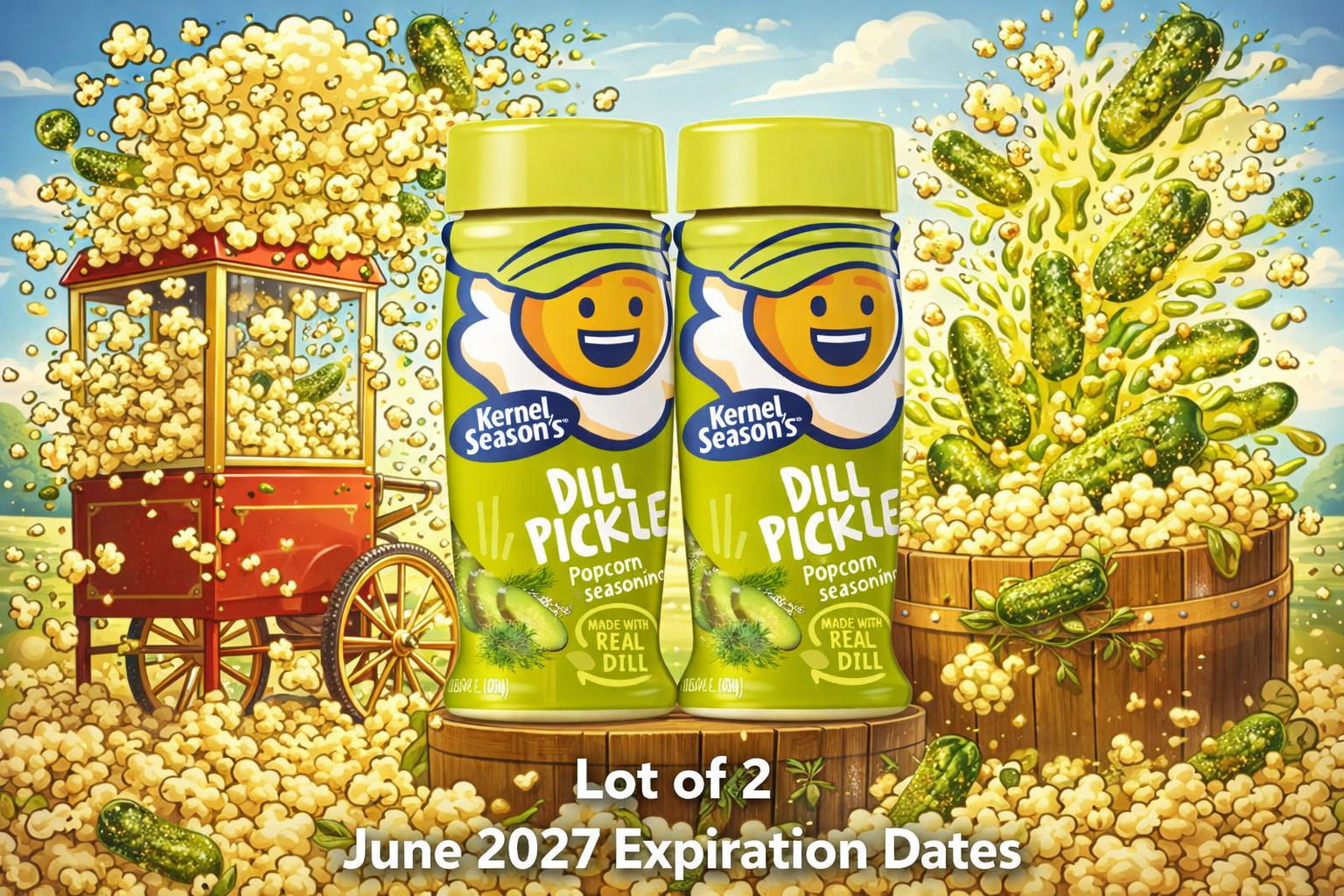 2 Kernel Seasons Dill Pickle Seasoning Popcorn Dust Sprinkles Spice Exp 06/2027 gallery