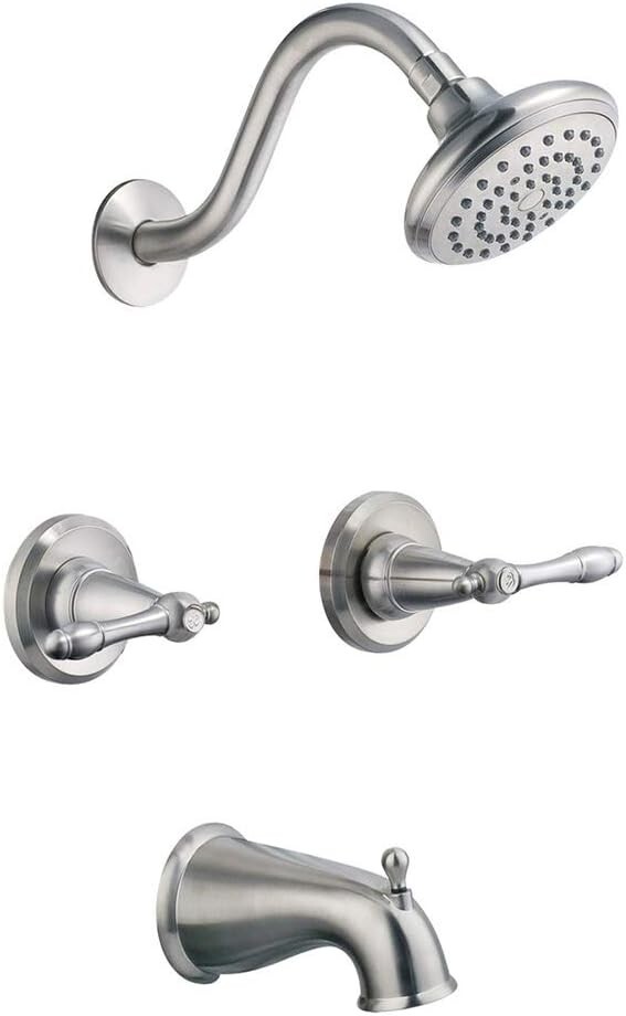 DESIGN HOUSE-OAKMONT COLLECTION-BATH & SHOWER FAUCET-SATIN NICKLE-523480 gallery