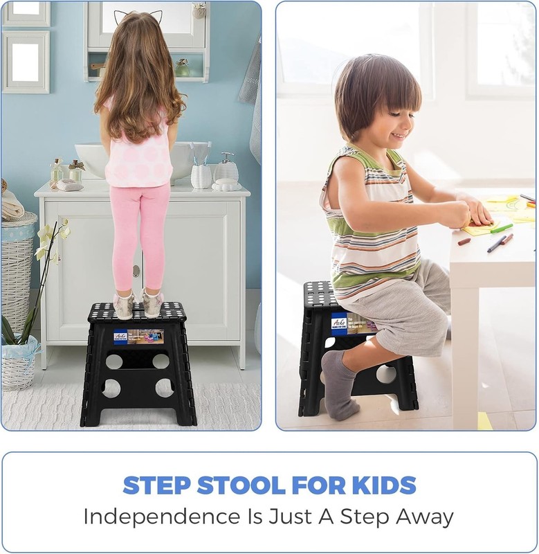 1-2PC Folding Step Stool Plastic Foldable Stools Non-Slip Portable 9" 11" 13" gallery