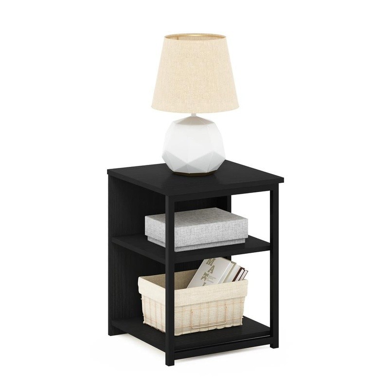 Contemporary Coffee Table Open Shelf Storage Engineered Wood Metal Frame Indoor gallery