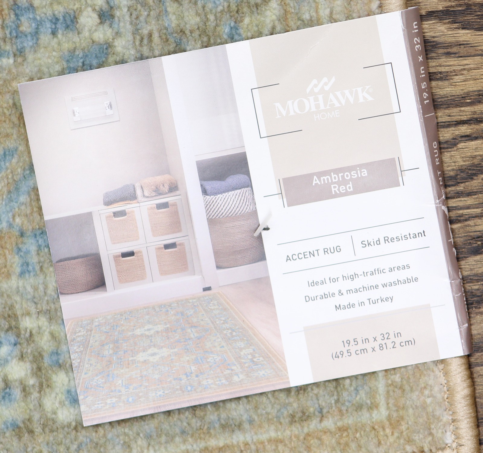 Mohawk Accent Rug Skid Resistant Runner Blue Brown Multi 19.5 x 32 gallery