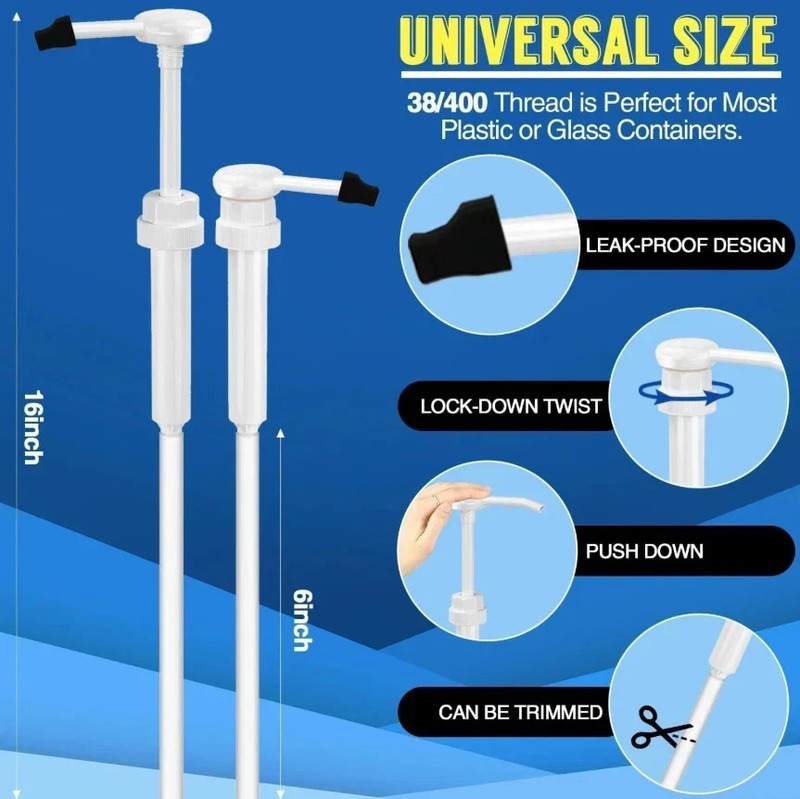 2 Pack 5 Gallon Pump Dispenser 1oz Pump for Large Gallon Bucket with 50cm Extend gallery