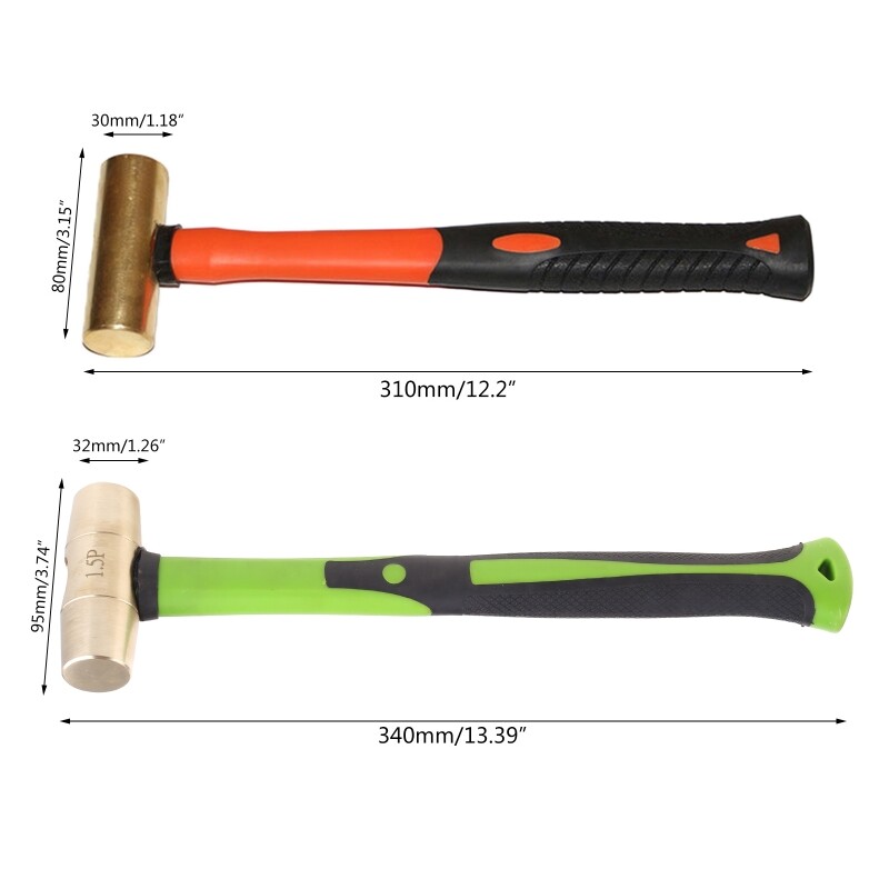 Explosion-proof Red Copper Drum Hammer Non-sparking Tools 0.45kg/0.68kg gallery