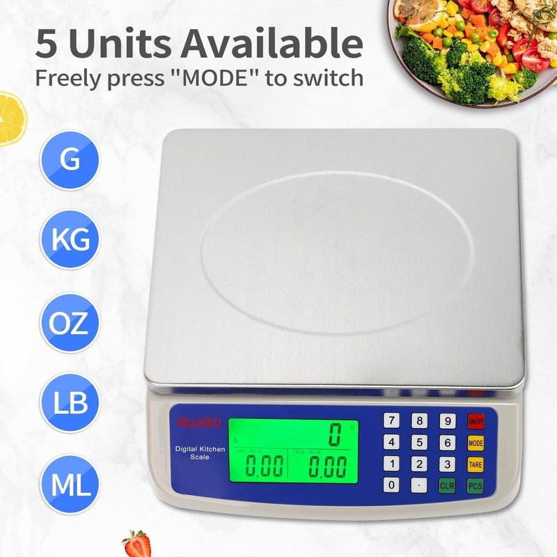 Large Digital Kitchen Scale 30KG Commercial Food Scale 66LBS for Baking Bread gallery