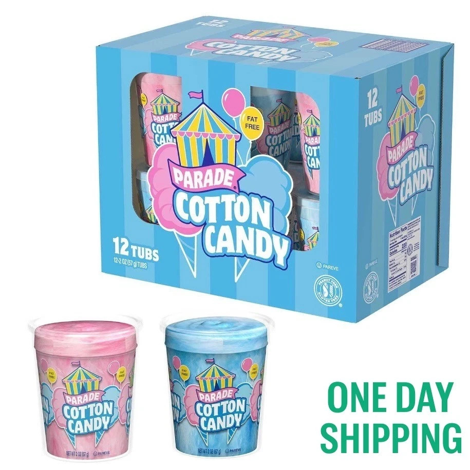 Parade Cotton Candy 12 Pack Assorted Flavors Bulk Carnival Snack Treats Fresh gallery
