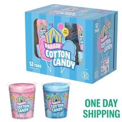 Parade Cotton Candy 12 Pack Assorted Flavors Bulk Carnival Snack Treats Fresh