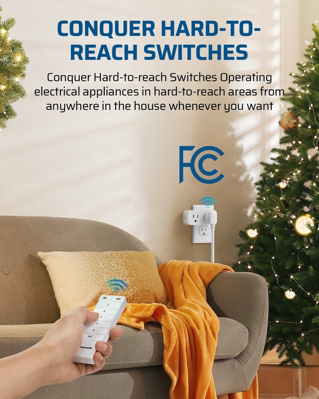 DEWENWILS Remote Control Outlet,100FT Range,4 Independent & 1 All Control Outlet gallery