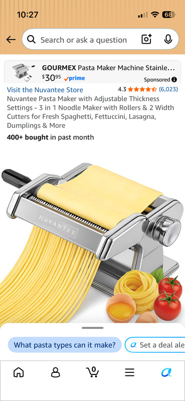 NEW! Nuventee Pasta Maker. Excellent! 4.3 stars on Amazon and 6,000 reviews gallery