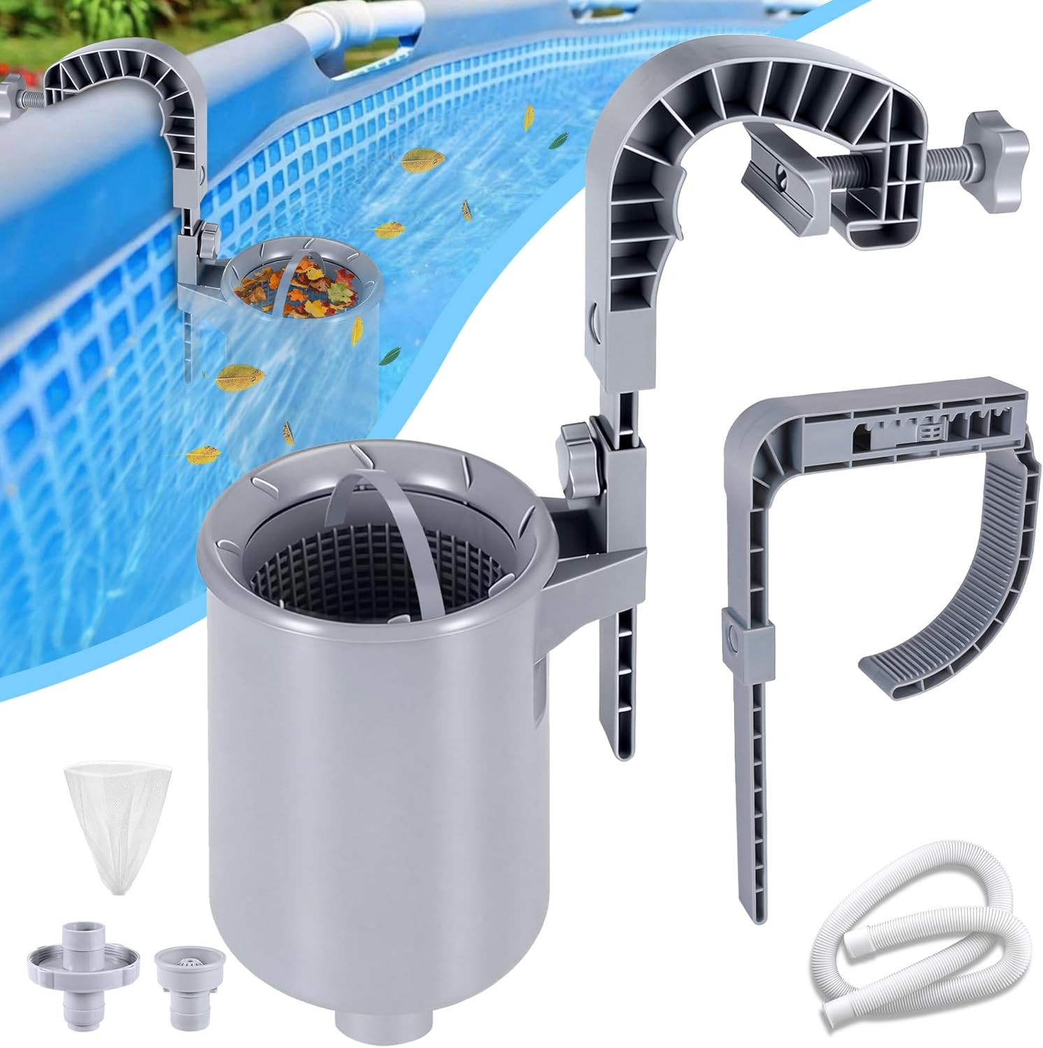 above Ground Pool Skimmer, Wall Mount Floating Surface Skimmer with Removable Sk gallery