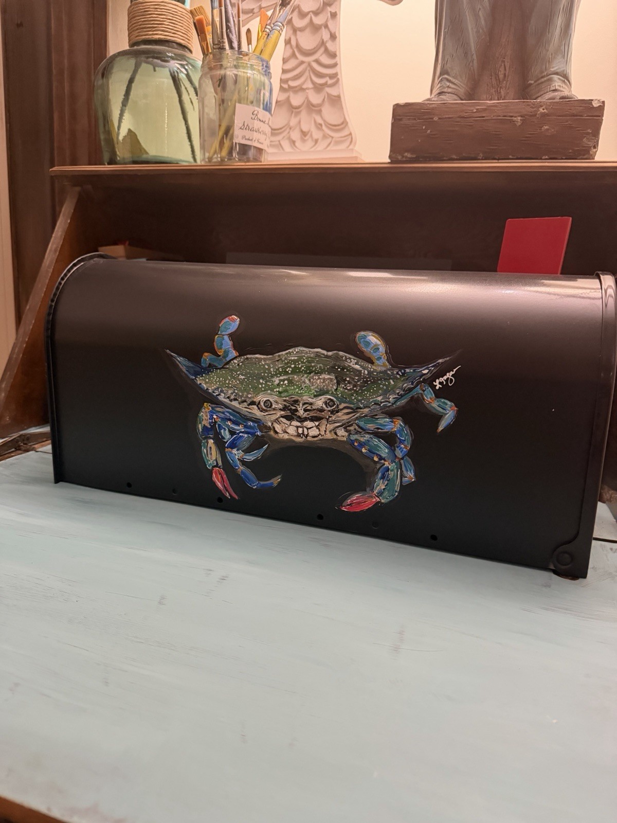 Custom Hand Painted Mailbox | Coastal Wildlife Art | Crab | Customizable gallery