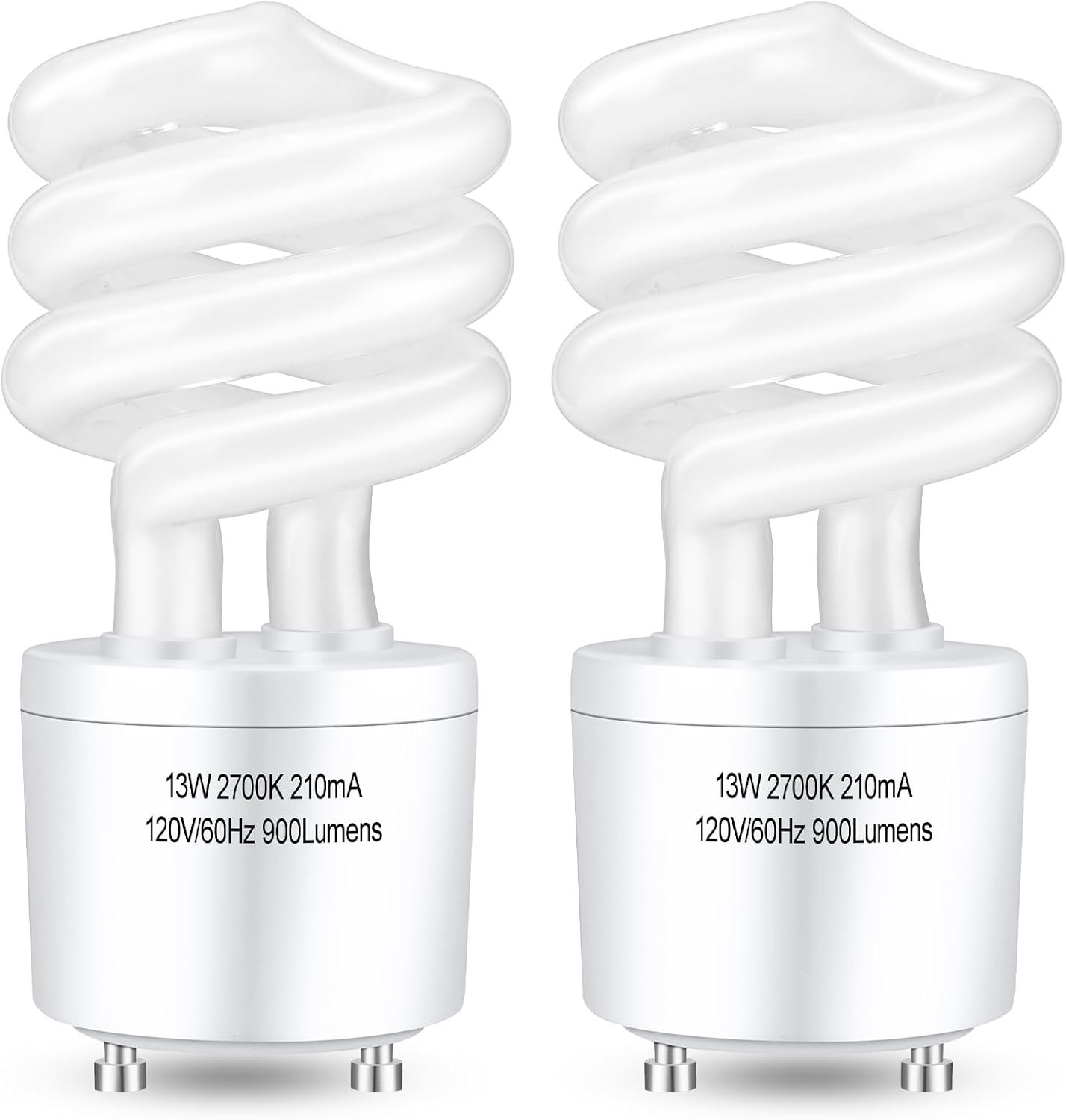 CFL Light Bulbs GU24 Base, T3 Spiral 13Watt 60Watt Equ Soft White 2700K 900lm... gallery