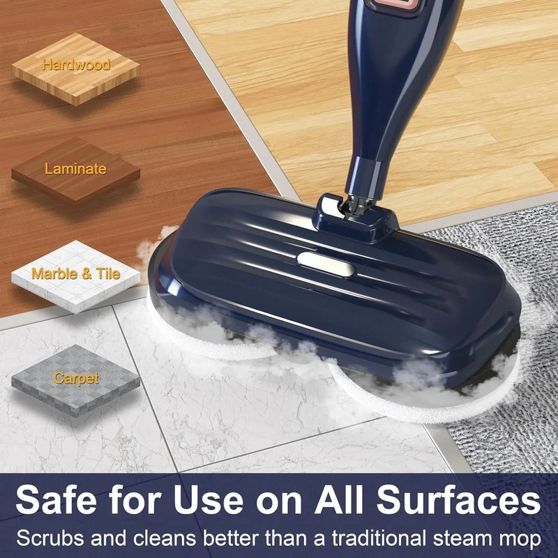 Steam Mop Cleaner with Rotating Mop Pad 10 in 1 Lightweight Spin Mop 1300W gallery