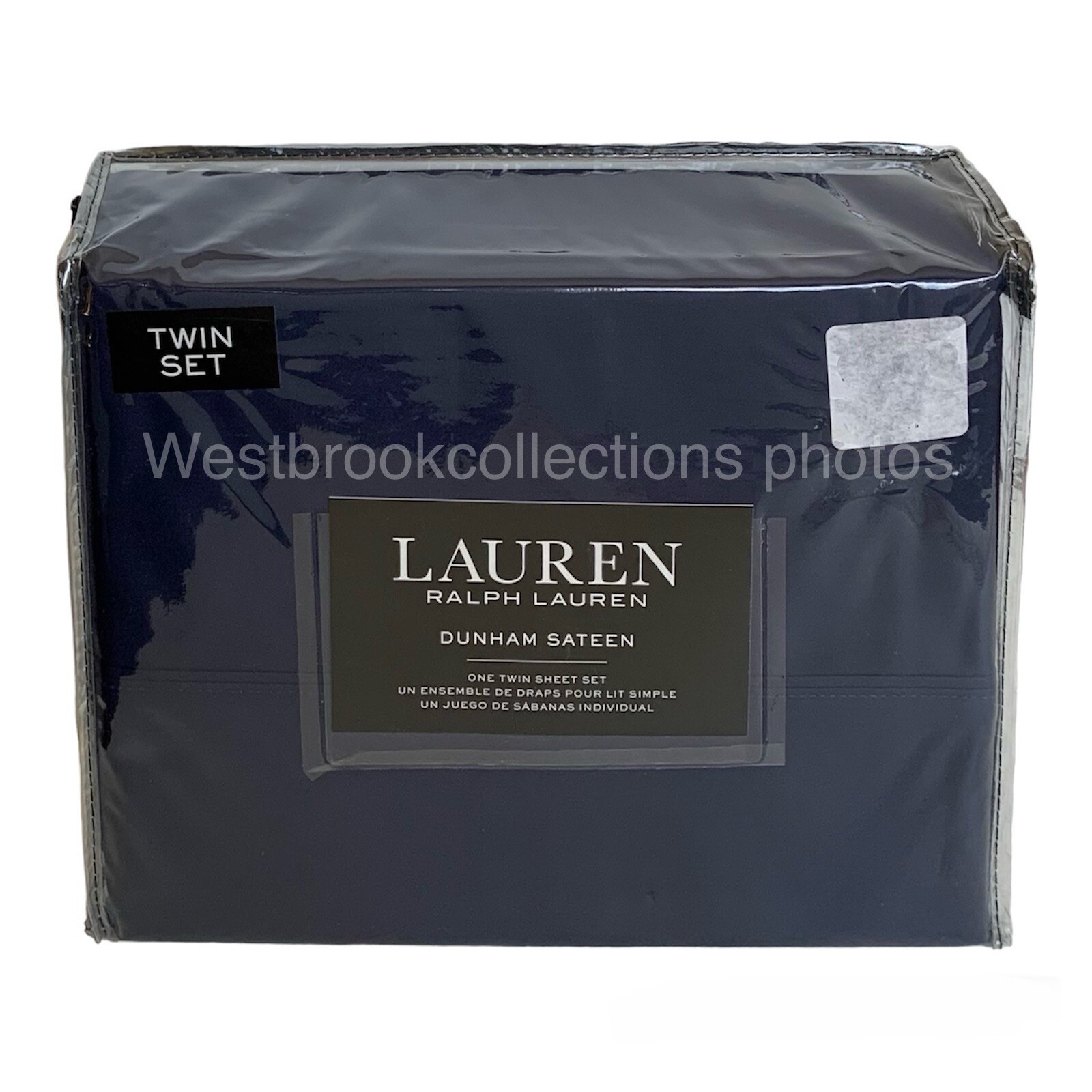 Ralph Lauren TWIN 3pc Sheet Set CADET BLUE Extra Deep Pockets 100% Cotton gallery