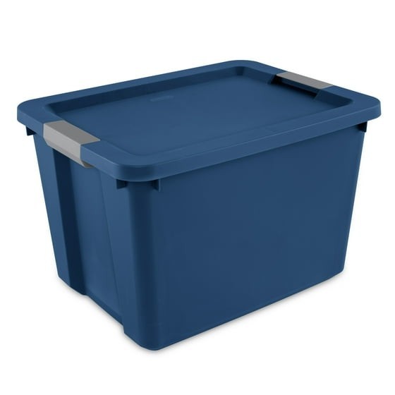 Large Storage Bin, 20 Gallon Plastic Storage Container with Latch Lid, Blue gallery