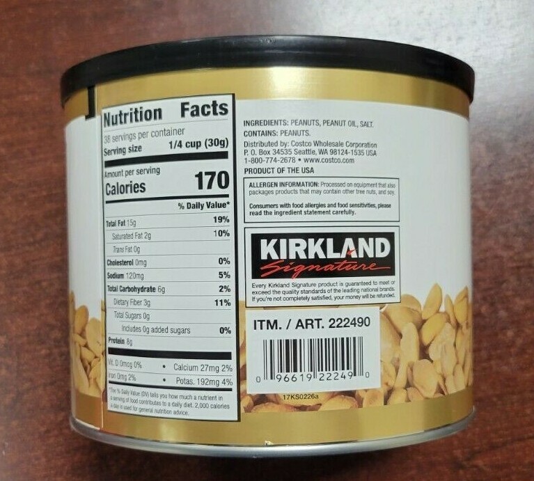 Kirkland Signature Extra Large Peanut Virginia Roasted Salted 2.5lb Exp 10/2024 gallery