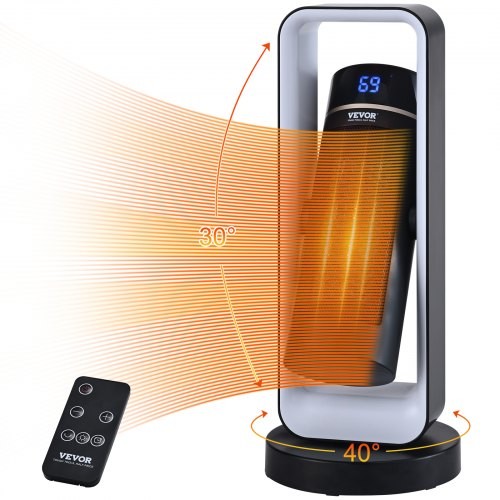 Electric Space Heater with Thermostat Remote Control, 1000W/1500W 2-Level Adjust gallery