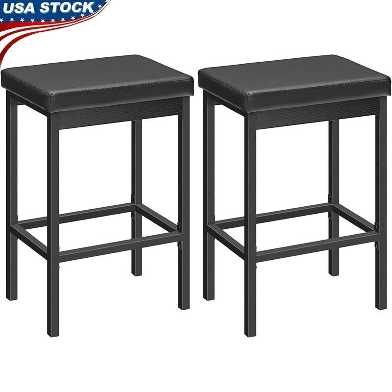 High Density Sponge Bar Stool Soft Comfortable Seat Metal Frame Kitchen Pub Use