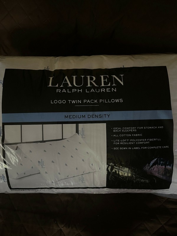 Ralph Lauren Medium Density Jumbo Standard/Queen Pillows, Fresh Sets Of 2, 20x28 gallery