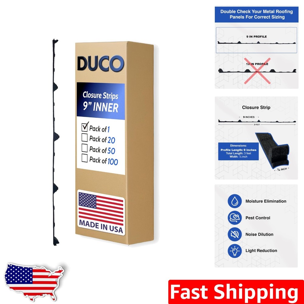 Durable 3ft Foam Closure Strips - Seals Moisture & Noise Under Metal Panels