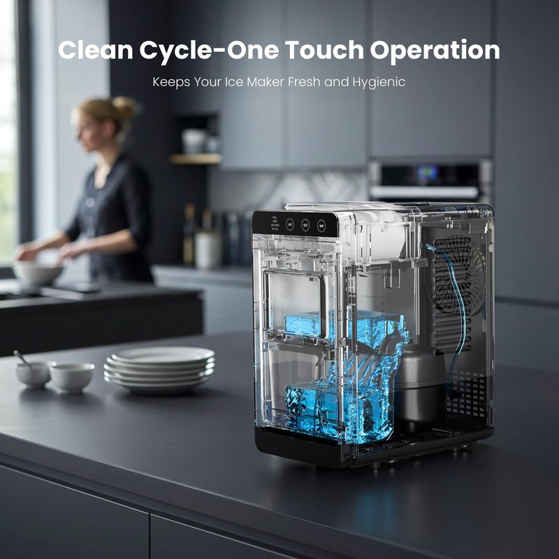 Electatic Portable Ice Makers Countertop,26Lbs/24H,8Pcs in 6Mins,Self-Cleaning gallery