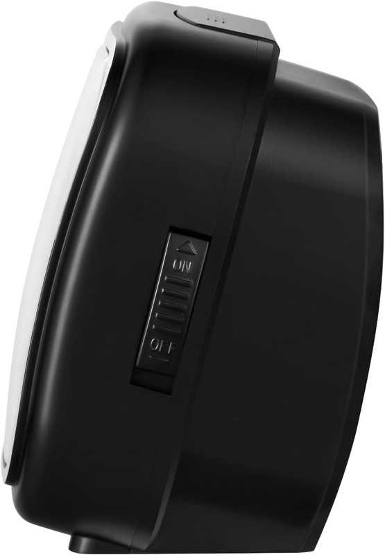 Tinload 4.3" Silent Analog Alarm Clock Big Numbers Battery Operated Black Square gallery