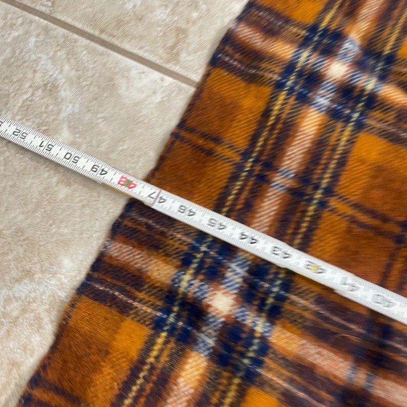 Pendleton Vintage Wool Motor Robe Throw Blanket Plaid Rust Orange Navy usa 58x48 gallery