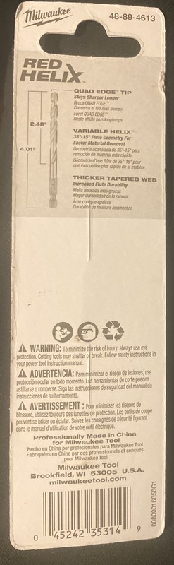 Milwaukee SHOCKWAVE 1/4 in. Titanium Twist Drill Bit, 48-89-4613 gallery