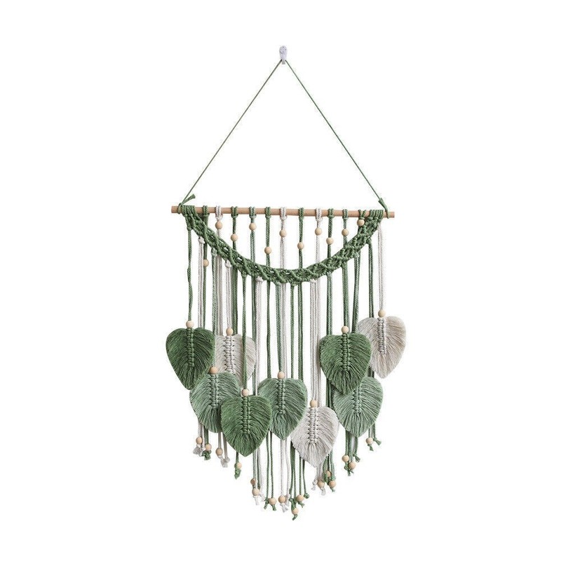 Handmade Leaf Macrame Wall Tapestry Bohemian Style Indoor Wall Art Ornament gallery