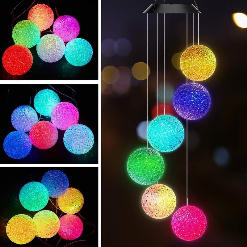 Solar Powered LED Light Decor Wind Chimes Garden Hanging Colour Changing Outdoor gallery