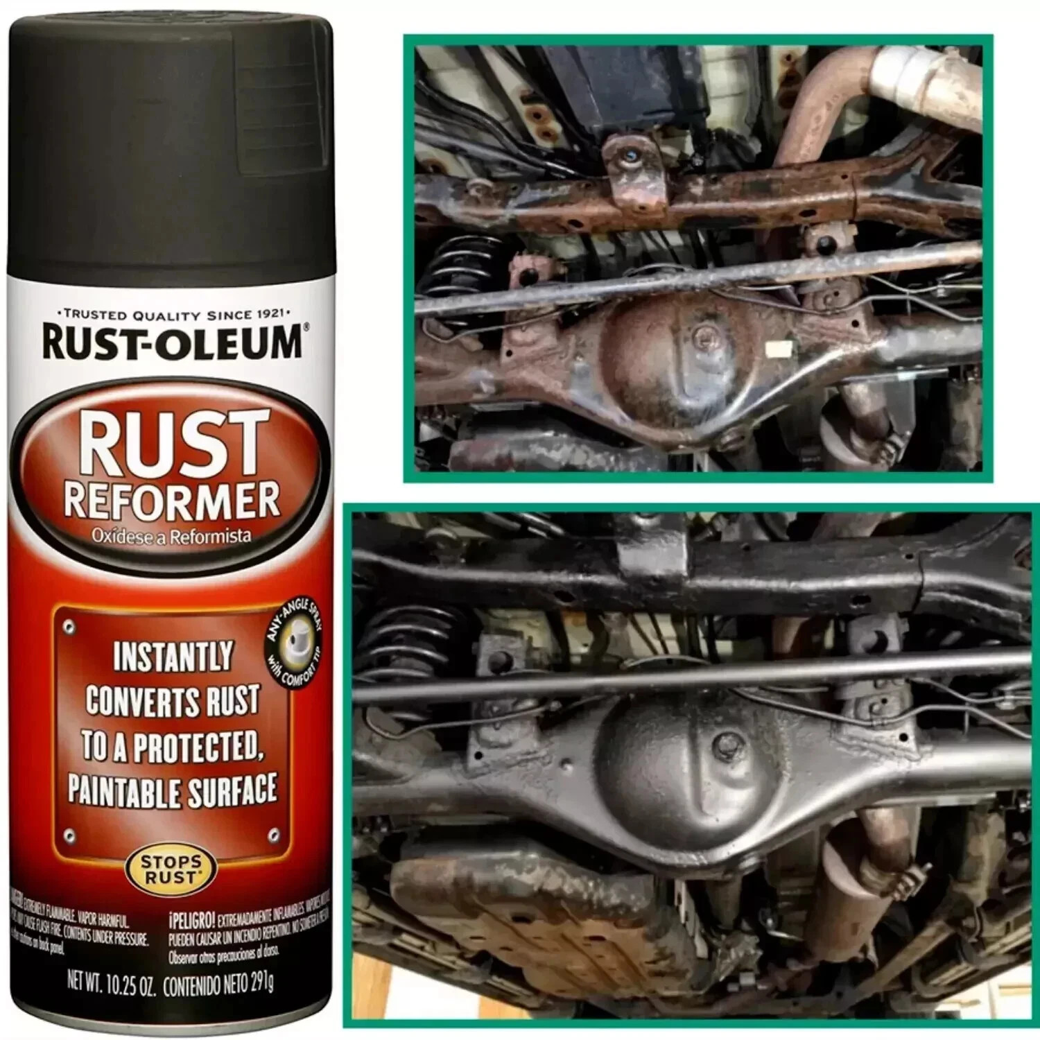 Rust-Oleum Stops Rust Converter Rust Reformer Spray Flat Black Finish 10.25 oz gallery