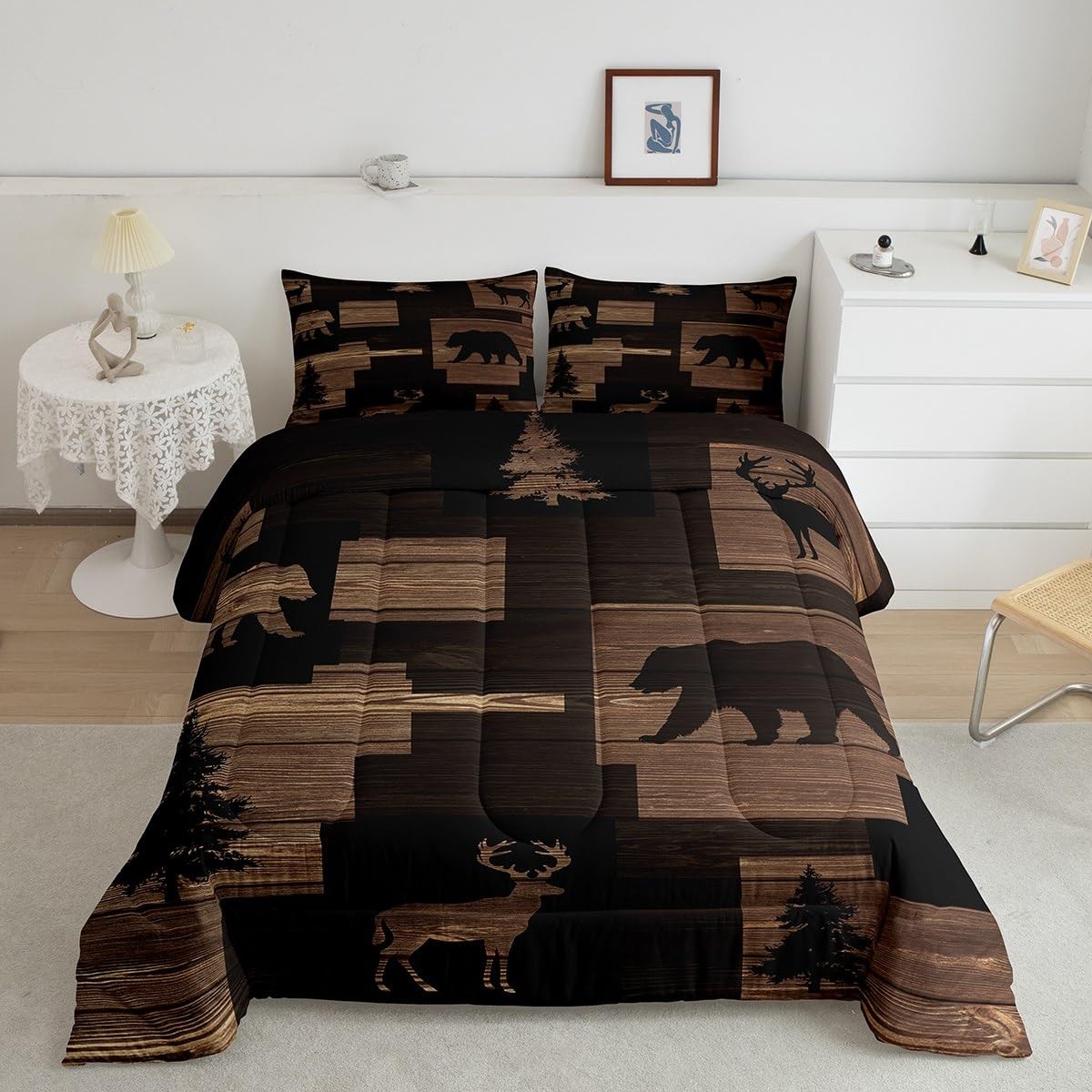 Erosebridal Rustic Bear Comforter Sets For Teens Youthlodge Elk Moose Bedding gallery
