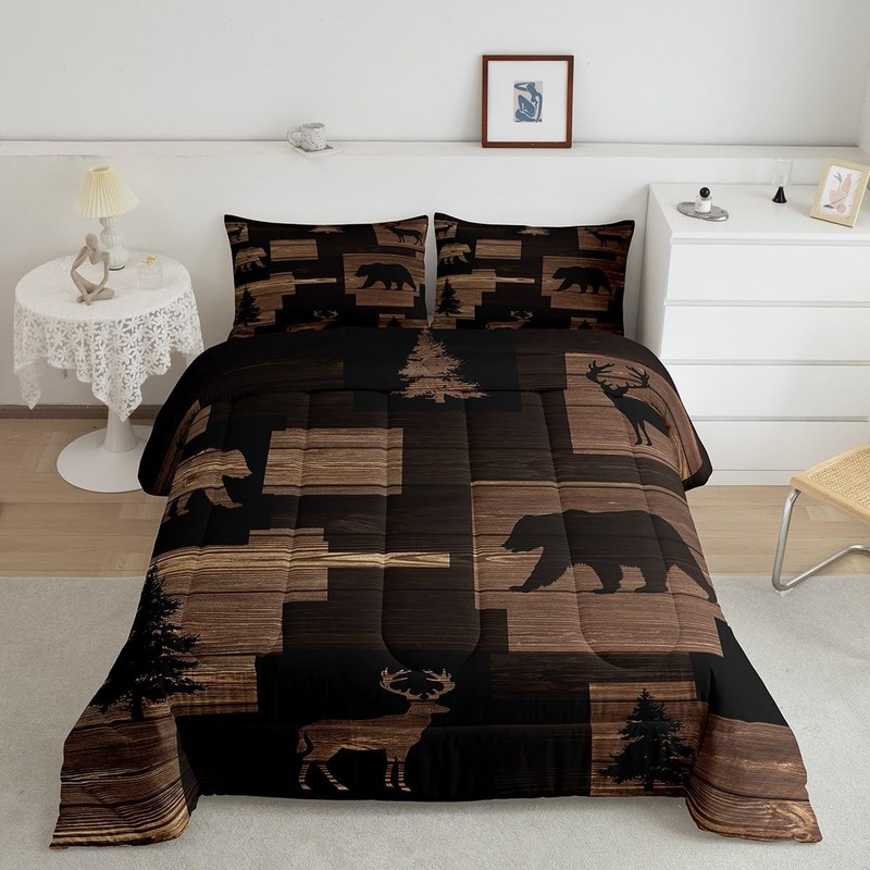 Erosebridal Rustic Bear Comforter Sets For Teens Youthlodge Elk Moose Bedding gallery