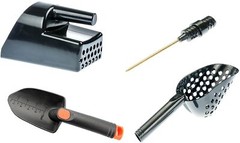 Metal Detecting Detector Tool Kit #2 BLACK Sand Scoop Hand Trowel Brass Probe