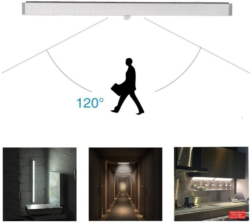 Battery-Powered Wireless Motion Sensor LED Light For Closet Cabinet Kitchen gallery