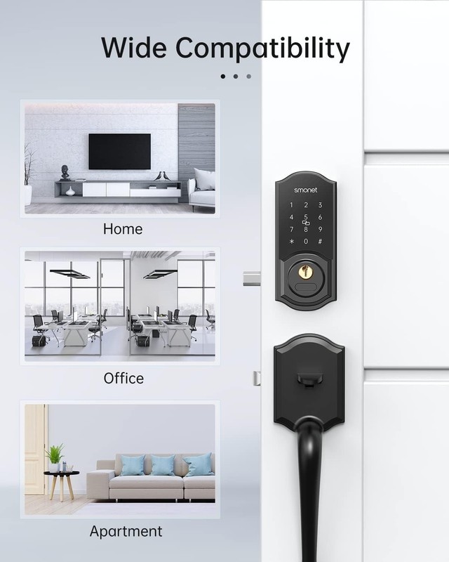 SMONET Smart Deadbolt Keyless Entry Fingerprint Digital Keypad IC Fobs Door Lock gallery