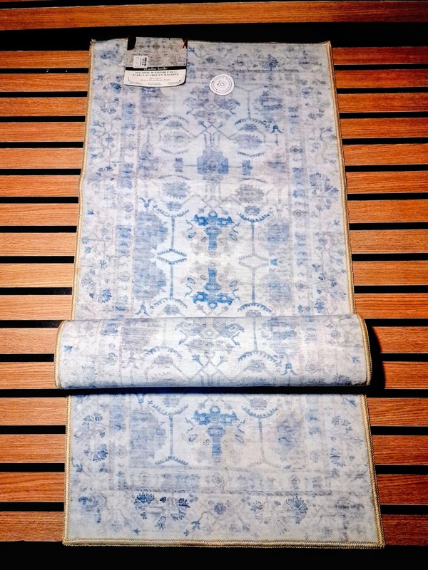 Studio Belle Tan Rug Runner Machine Washable 26×67 " Non Slip Easy To Clean NEW gallery