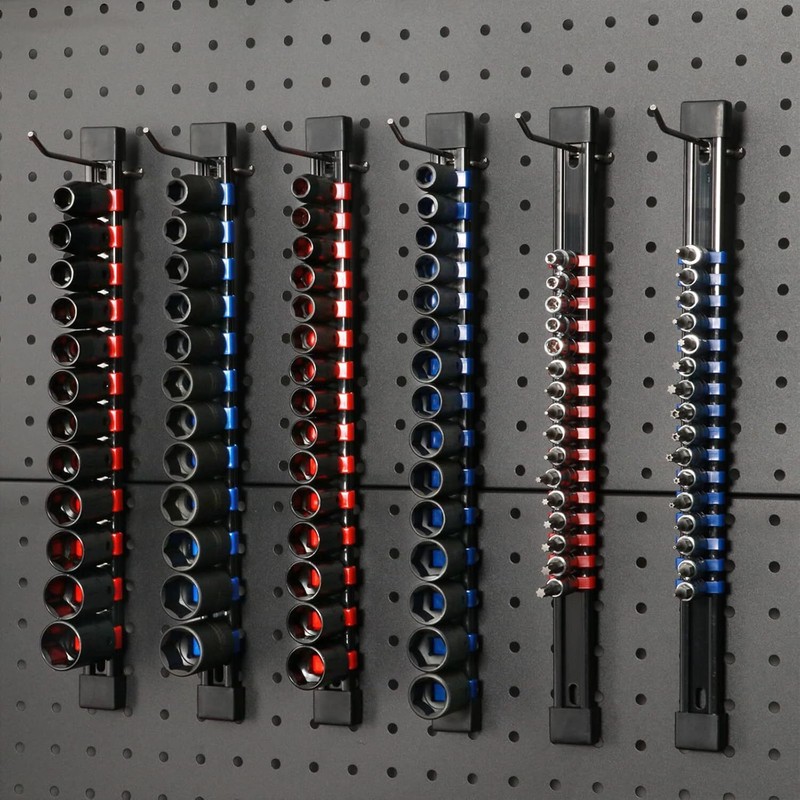12PC ABS Socket Organizer Portable Socket Rail Holder for Toolbox 1/4" 3/8" 1/2" gallery